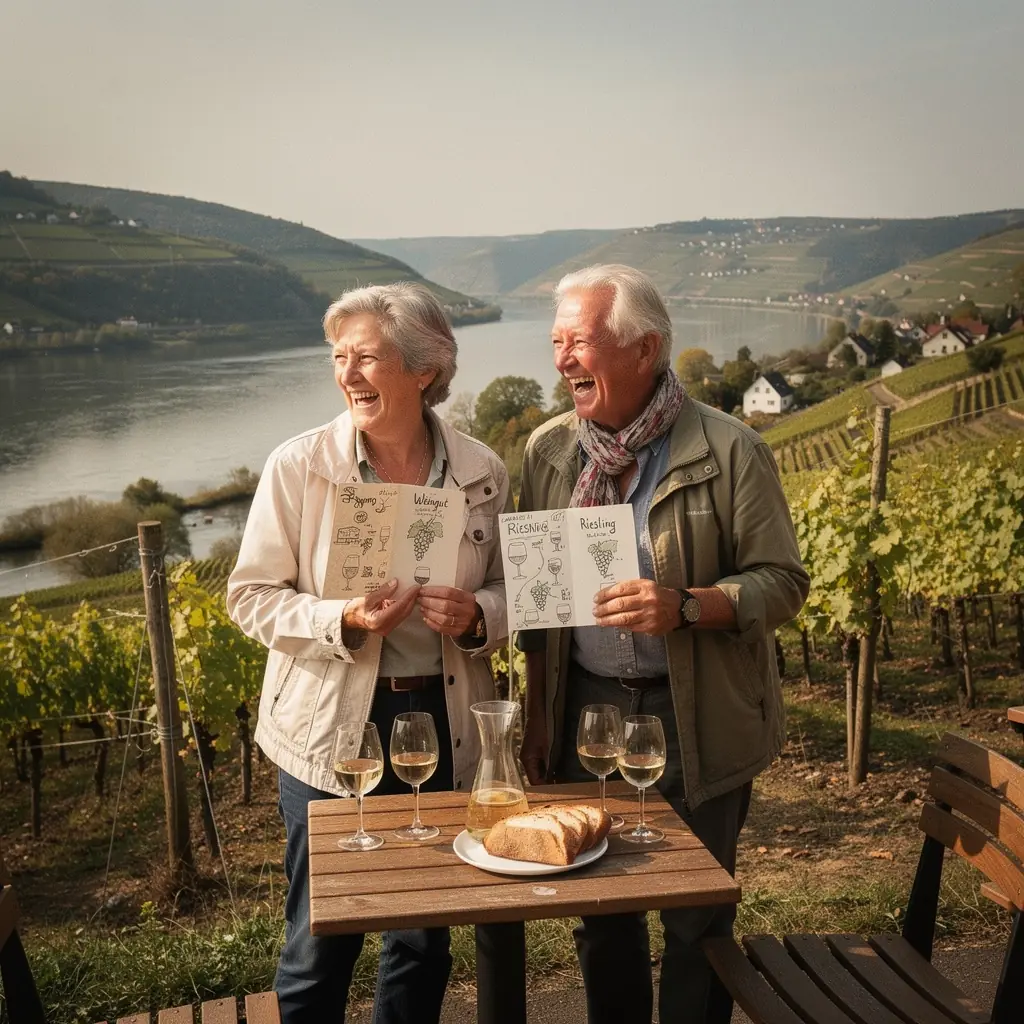Eine gedruckte Routenkarte, die verschiedene Sehenswürdigkeiten in Deutschland hervorhebt.